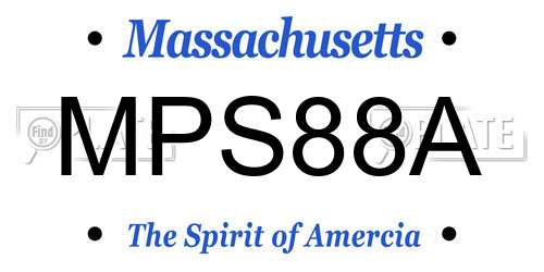 MPS88A Massachusetts License Plate