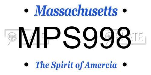 MPS998 Massachusetts License Plate