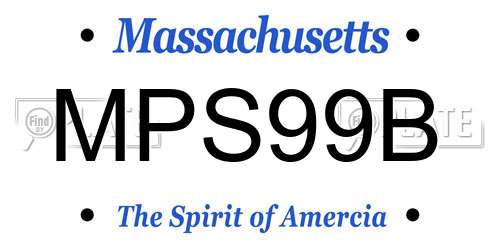 MPS99B Massachusetts License Plate