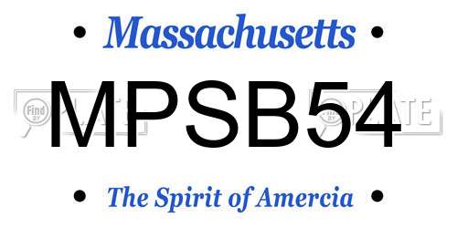 MPSB54 Massachusetts License Plate