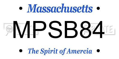 MPSB84 Massachusetts License Plate