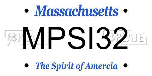 MPSI32 Massachusetts License Plate