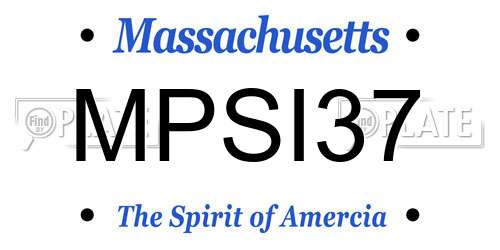 MPSI37 Massachusetts License Plate