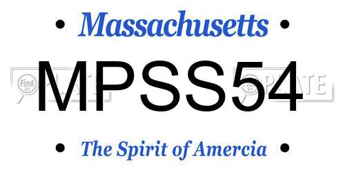 MPSS54 Massachusetts License Plate