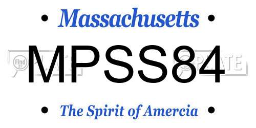 MPSS84 Massachusetts License Plate