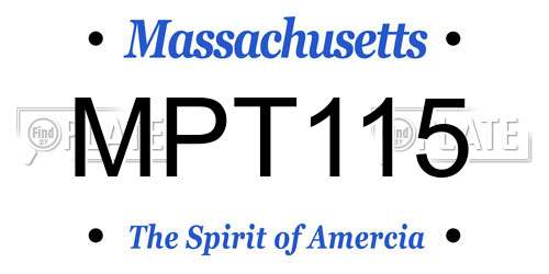MPT115 Massachusetts License Plate