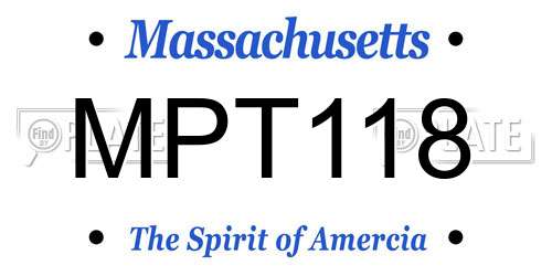 MPT118 Massachusetts License Plate
