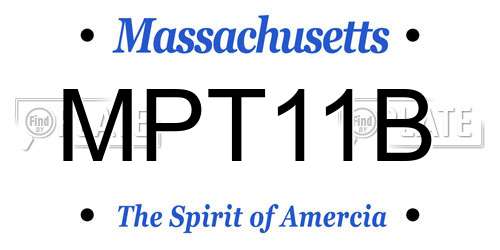 MPT11B Massachusetts License Plate