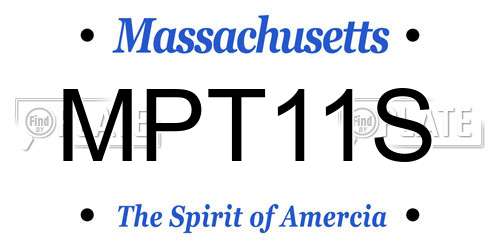 MPT11S Massachusetts License Plate