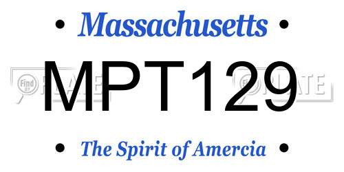 MPT129 Massachusetts License Plate