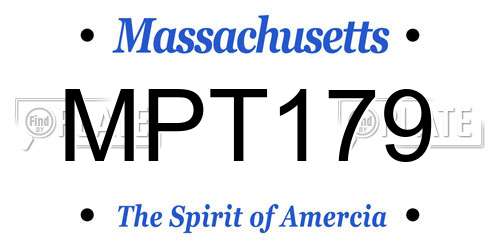 MPT179 Massachusetts License Plate