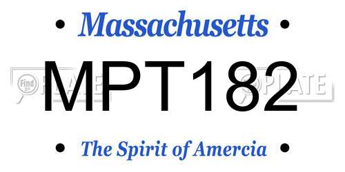 MPT182 Massachusetts License Plate
