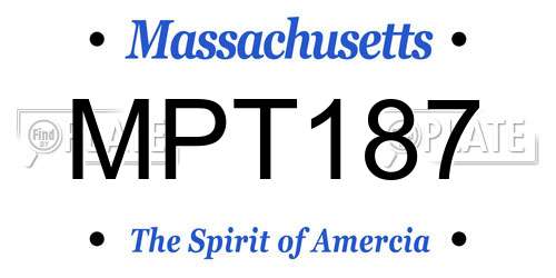 MPT187 Massachusetts License Plate