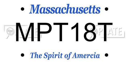 MPT18T Massachusetts License Plate