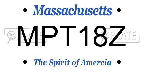 MPT18Z Massachusetts License Plate