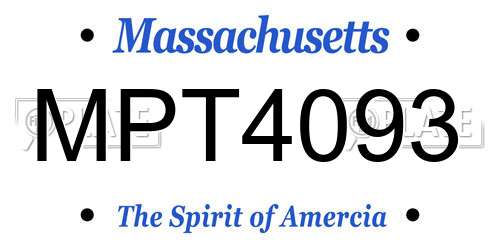 MPT4093 Massachusetts License Plate