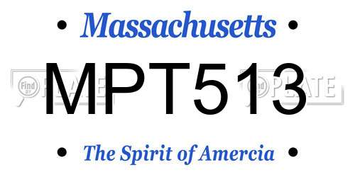 MPT513 Massachusetts License Plate