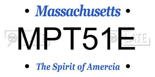 MPT51E Massachusetts License Plate