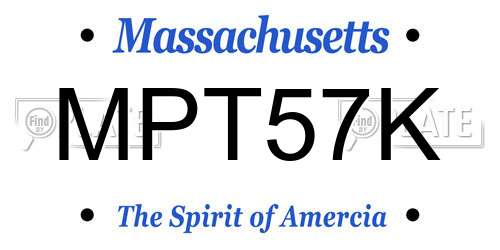 MPT57K Massachusetts License Plate