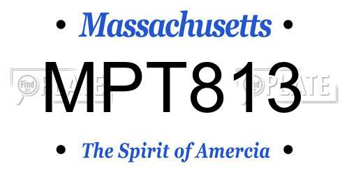 MPT813 Massachusetts License Plate