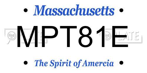 MPT81E Massachusetts License Plate