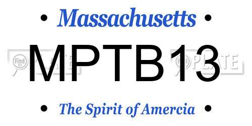 MPTB13 Massachusetts License Plate