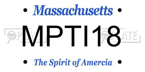 MPTI18 Massachusetts License Plate