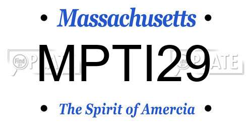 MPTI29 Massachusetts License Plate