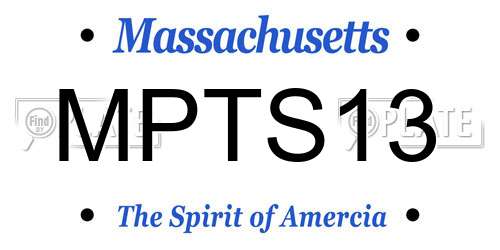 MPTS13 Massachusetts License Plate