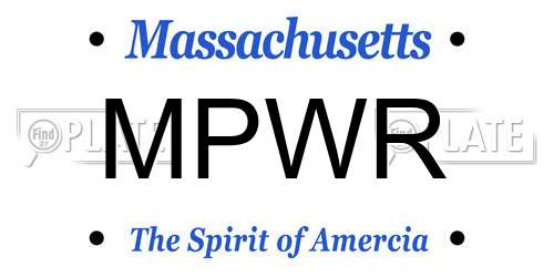 MPWR Massachusetts License Plate