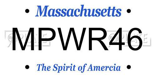 MPWR46 Massachusetts License Plate