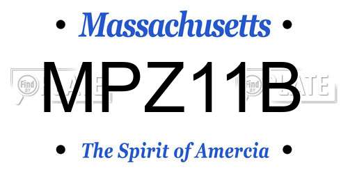 MPZ11B Massachusetts License Plate