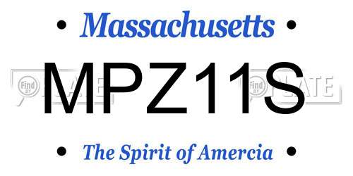 MPZ11S Massachusetts License Plate