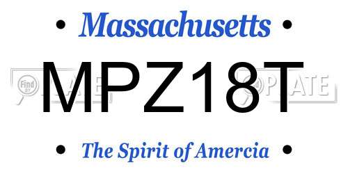 MPZ18T Massachusetts License Plate