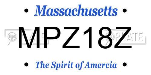 MPZ18Z Massachusetts License Plate