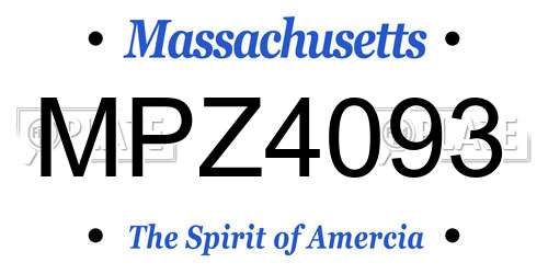 MPZ4093 Massachusetts License Plate