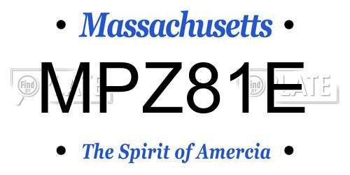MPZ81E Massachusetts License Plate