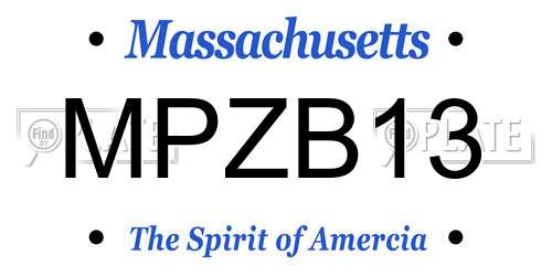 MPZB13 Massachusetts License Plate