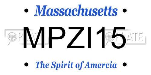 MPZI15 Massachusetts License Plate