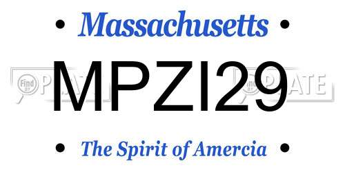 MPZI29 Massachusetts License Plate