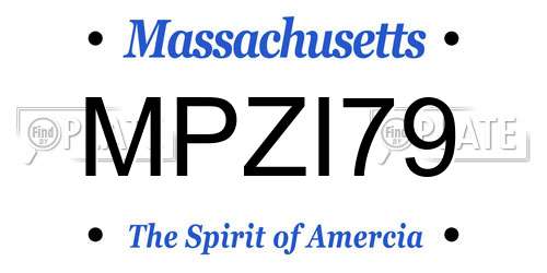 MPZI79 Massachusetts License Plate
