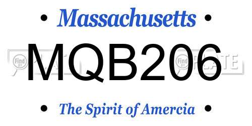 MQB206 Massachusetts License Plate