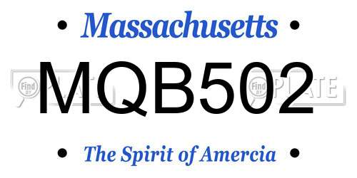 MQB502 Massachusetts License Plate