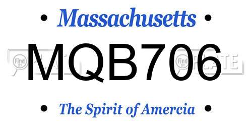 MQB706 Massachusetts License Plate