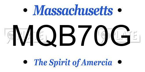 MQB70G Massachusetts License Plate