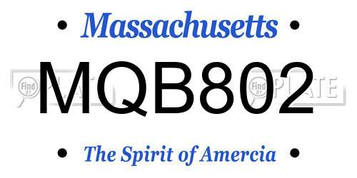 MQB802 Massachusetts License Plate