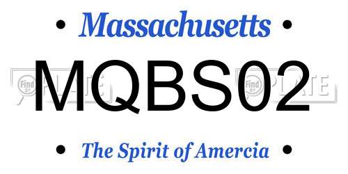 MQBS02 Massachusetts License Plate