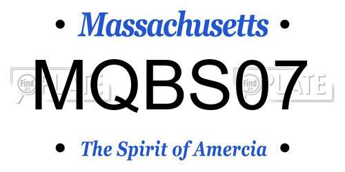 MQBS07 Massachusetts License Plate