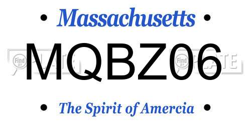 MQBZ06 Massachusetts License Plate