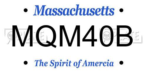 MQM40B Massachusetts License Plate